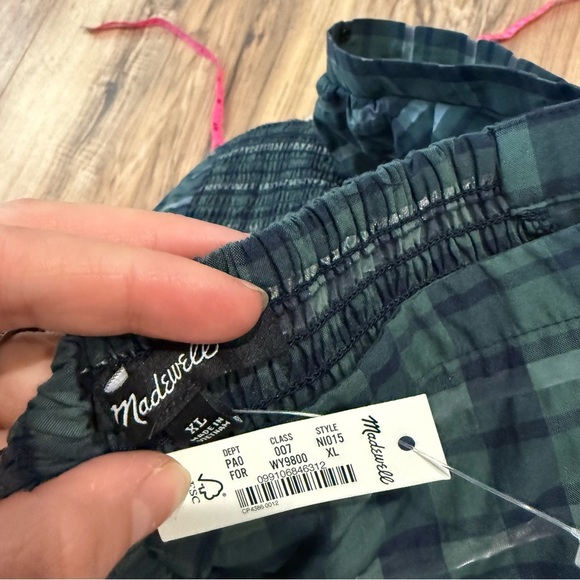NWT Madewell Hopewell Puff-Sleeve Crop Top in Plaid - Picture 6 of 8